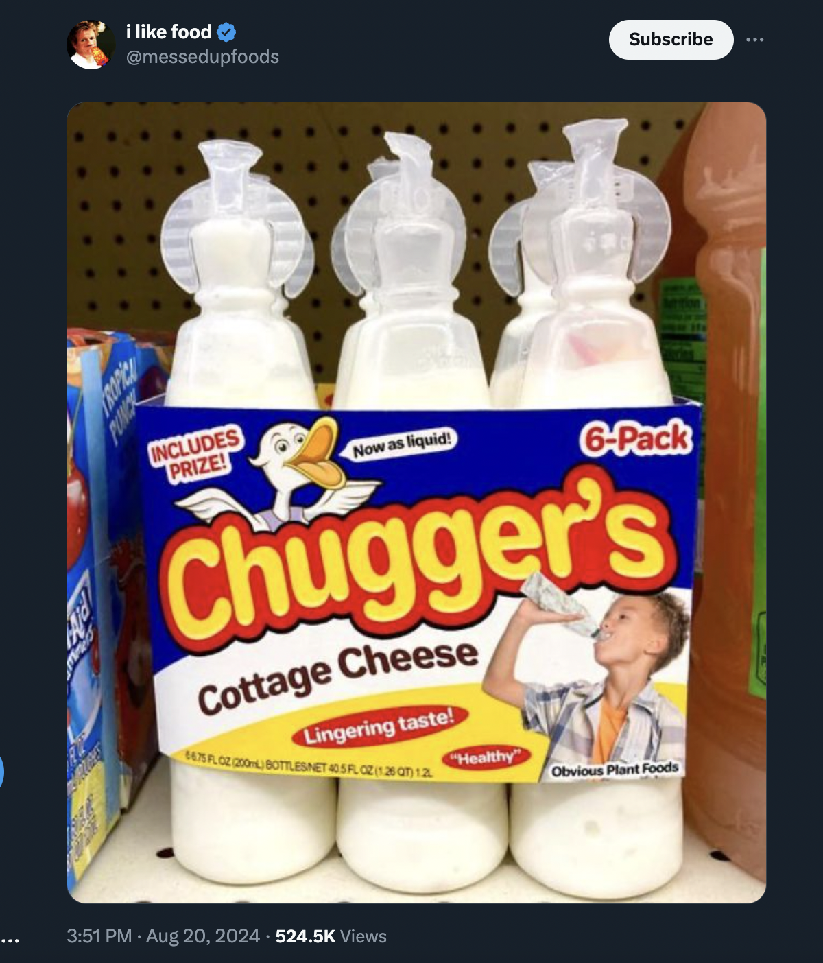 cursed cottage cheese - i food Includes Prize! Subscribe Now as liquid 6Pack Chugger's Cottage Cheese Lingering taste! Healthy Views Obvious Plant Foods